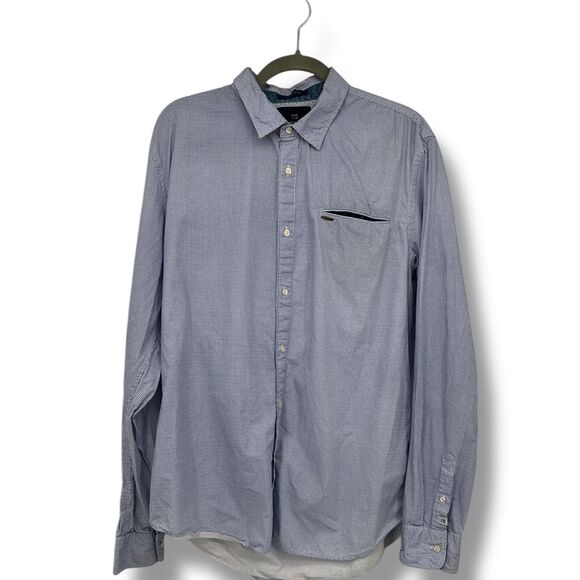 Scotch & Soda Shirt Men Extra Large Blue Striped Button Up Long Sleeve Amsterdam - Picture 1 of 9